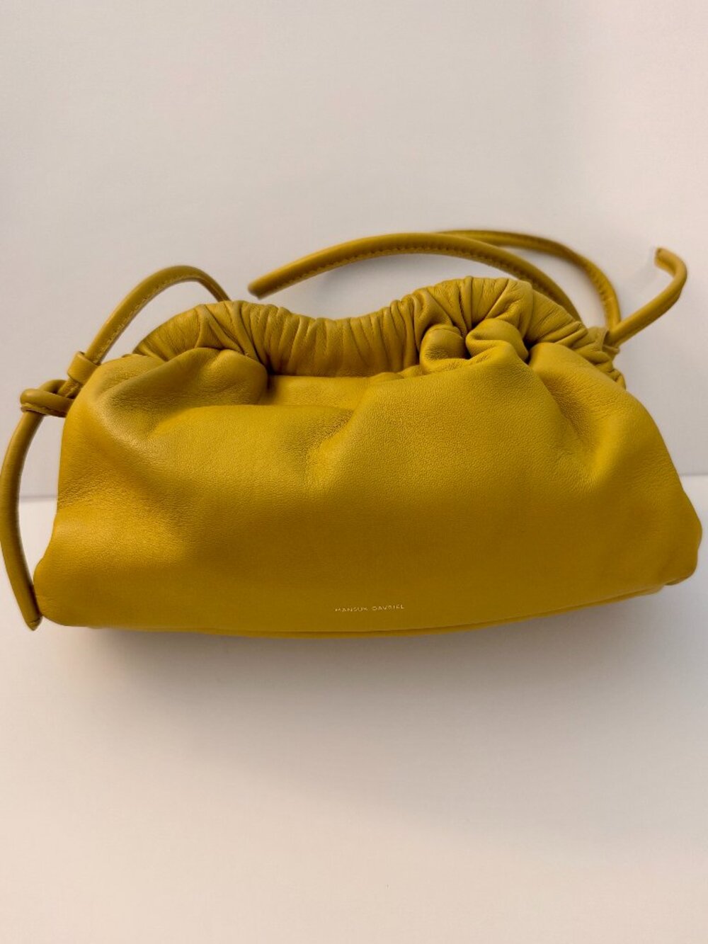 Mansur Gavriel Mini Cloud Clutch in Yellow/Ochre Leather